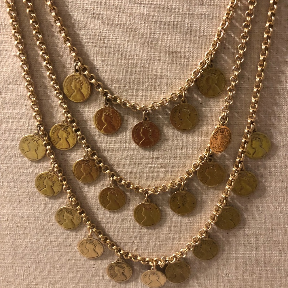 Stella & Dot Gold Coin Necklace